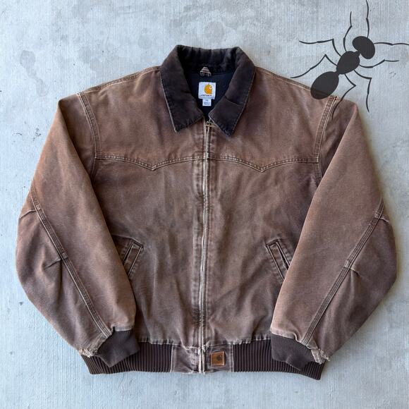 Carhartt Other - Vintage Y2K Carhartt J14 DKB faded brown work wear jacket